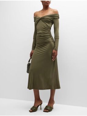 Tove Gina Gathered V-Neck Dress
